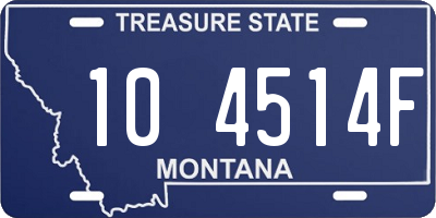 MT license plate 104514F