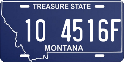 MT license plate 104516F