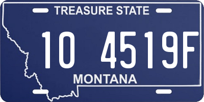 MT license plate 104519F