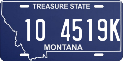 MT license plate 104519K