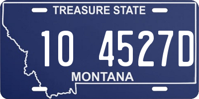 MT license plate 104527D