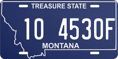 MT license plate 104530F