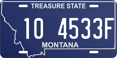 MT license plate 104533F