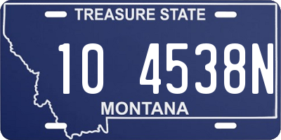 MT license plate 104538N