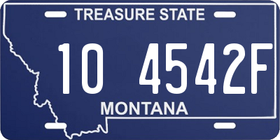 MT license plate 104542F