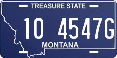 MT license plate 104547G