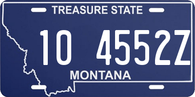 MT license plate 104552Z