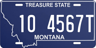 MT license plate 104567T