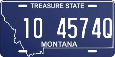 MT license plate 104574Q