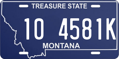 MT license plate 104581K