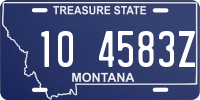 MT license plate 104583Z