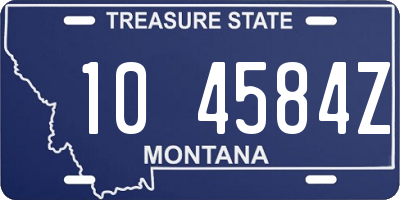 MT license plate 104584Z