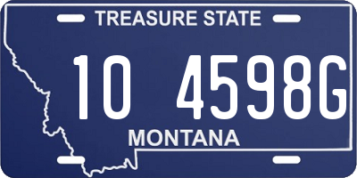 MT license plate 104598G