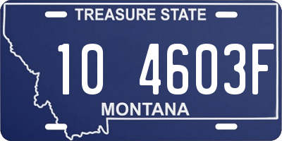 MT license plate 104603F