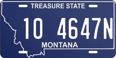 MT license plate 104647N