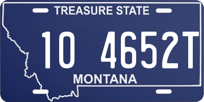 MT license plate 104652T