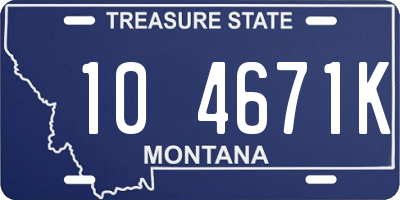 MT license plate 104671K