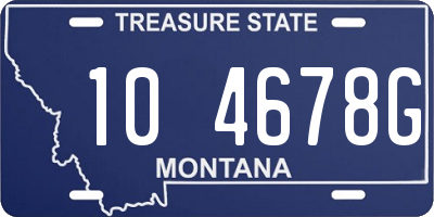 MT license plate 104678G