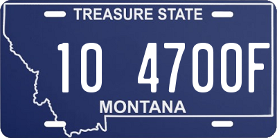 MT license plate 104700F