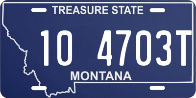 MT license plate 104703T