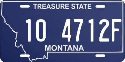 MT license plate 104712F