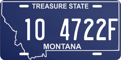 MT license plate 104722F