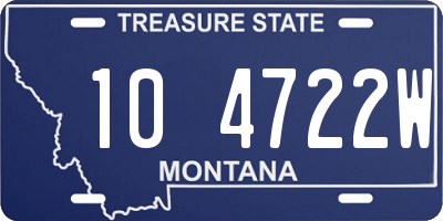 MT license plate 104722W