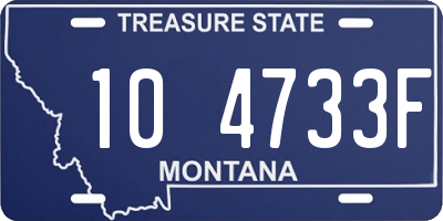 MT license plate 104733F