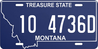 MT license plate 104736D