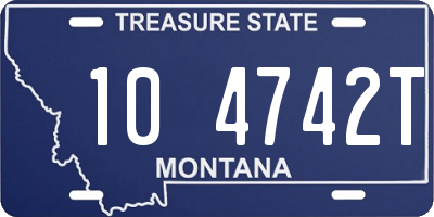 MT license plate 104742T