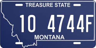 MT license plate 104744F