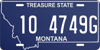 MT license plate 104749G