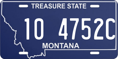 MT license plate 104752C