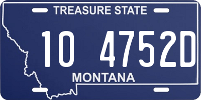 MT license plate 104752D