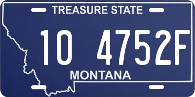 MT license plate 104752F