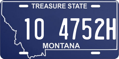 MT license plate 104752H