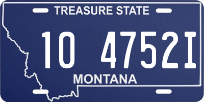 MT license plate 104752I