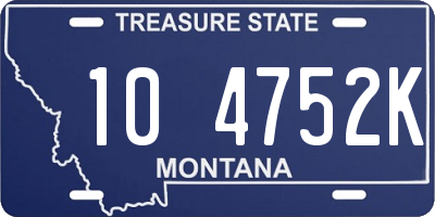 MT license plate 104752K