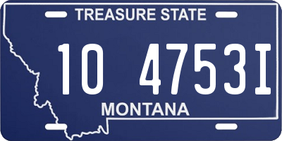 MT license plate 104753I