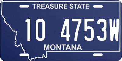 MT license plate 104753W