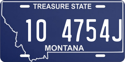 MT license plate 104754J