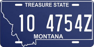 MT license plate 104754Z