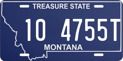 MT license plate 104755T