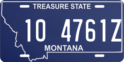 MT license plate 104761Z