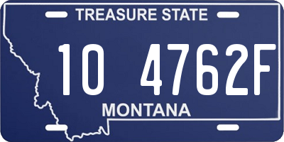 MT license plate 104762F