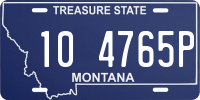 MT license plate 104765P