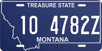 MT license plate 104782Z