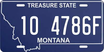 MT license plate 104786F