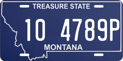 MT license plate 104789P