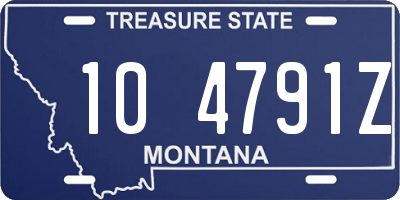 MT license plate 104791Z